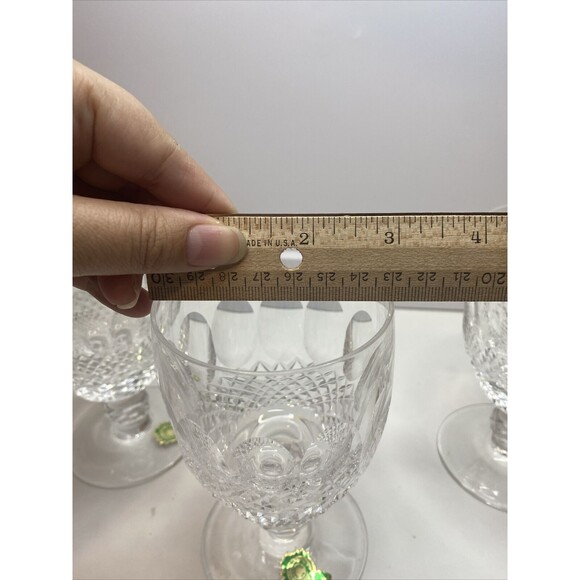 Set Of 4 Vintage Waterford Colleen Claret Wine Glasses Crystal Short Ball Stem - Picture 14 of 14